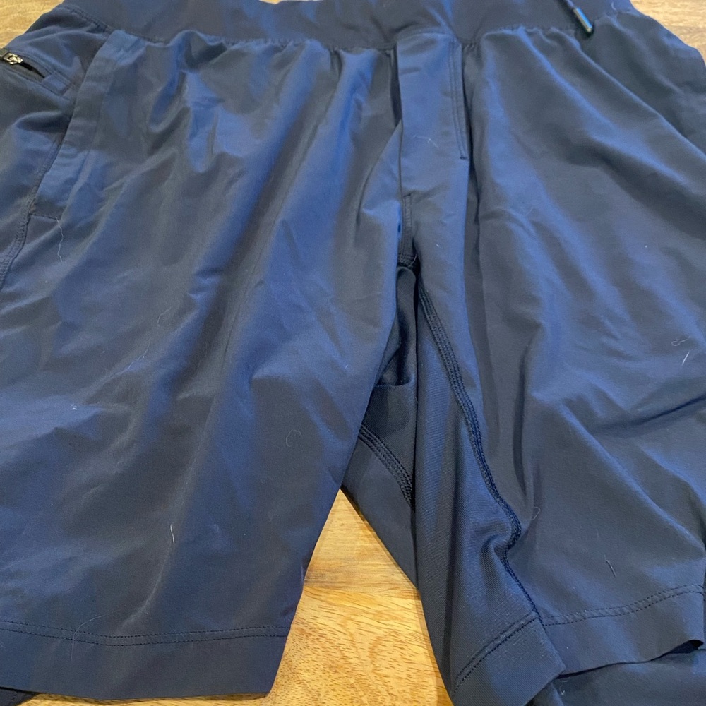 Blue Lululemon workout shorts